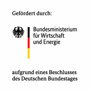Logo: gefördert durch Bundesministerium für Wirtschaft und Energie aufgrund eines Beschlusses des Deutschen Bundestages