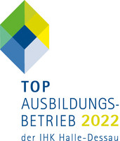Zertifikat Top Ausbildungsbetrieb 2022 der IHK Halle-Dessau