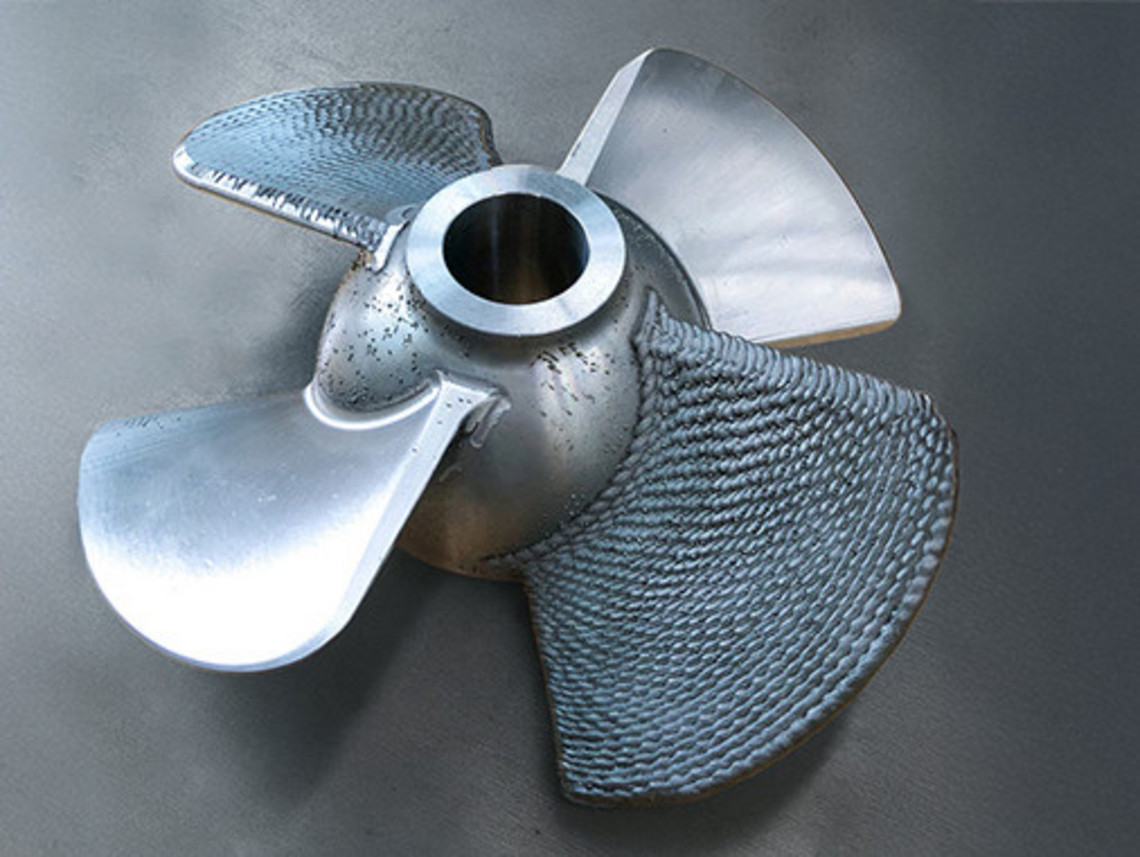 additiv gefertigter Prototyp eines Propellers aus Metall