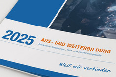 Symbolbild Heftausschnitt mit Aufdruck 2024 Aus- und Weiterbildung. weil wir verbinden